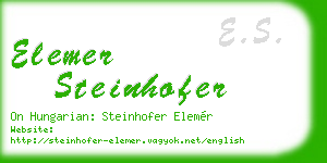 elemer steinhofer business card